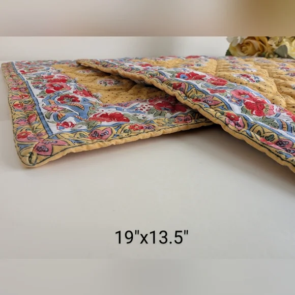 Pierre Deux Vintage French Provincial Quilted Placemats Set 2 Provence Country - Picture 6 of 14